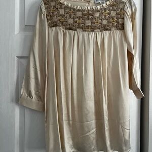 Paul & Joe Beige Top with Gold Accents